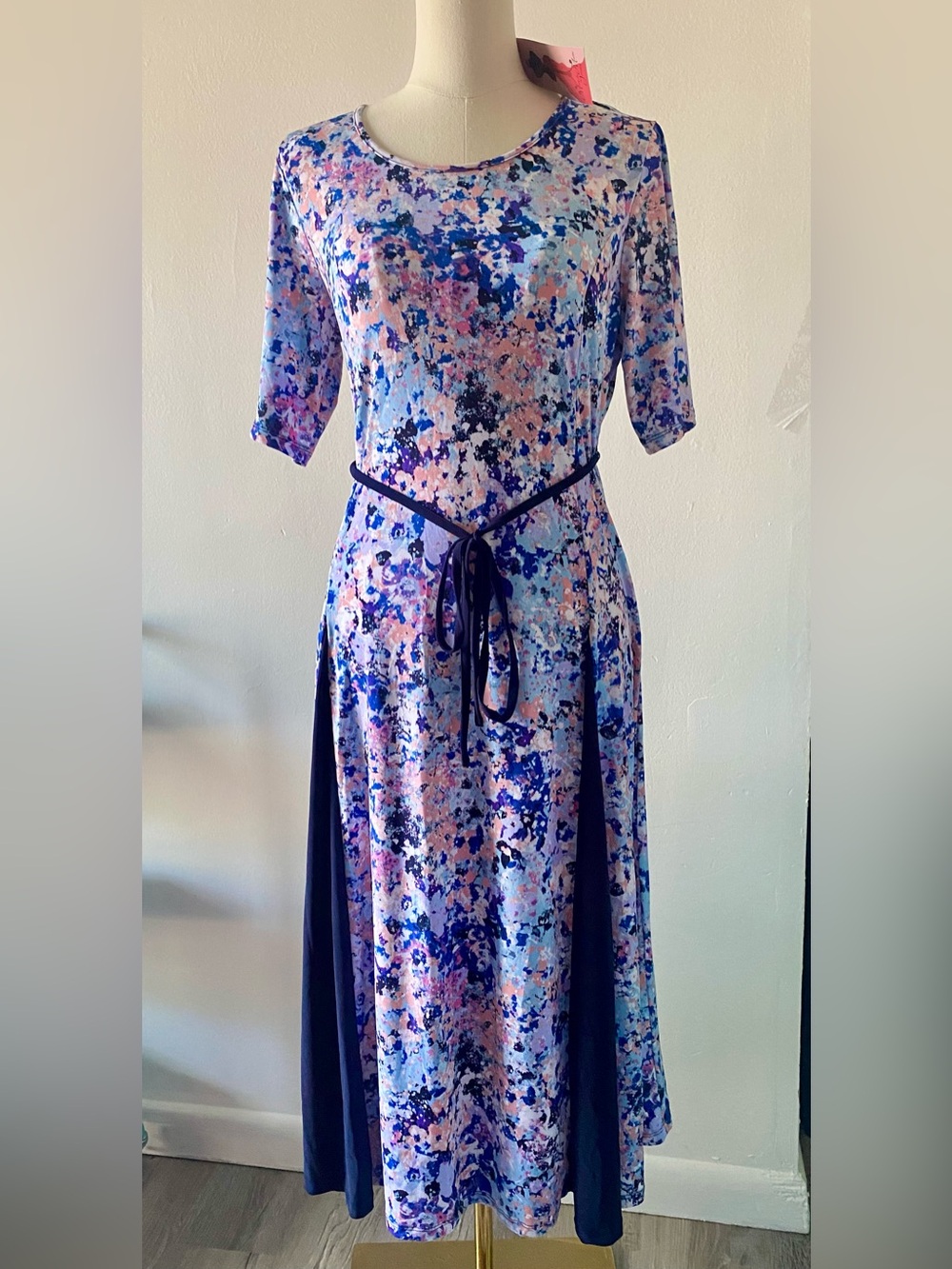 Nina Leonard Floral Pullover Miracle Matte Jersey Maxi Dress 
Women's Size PL